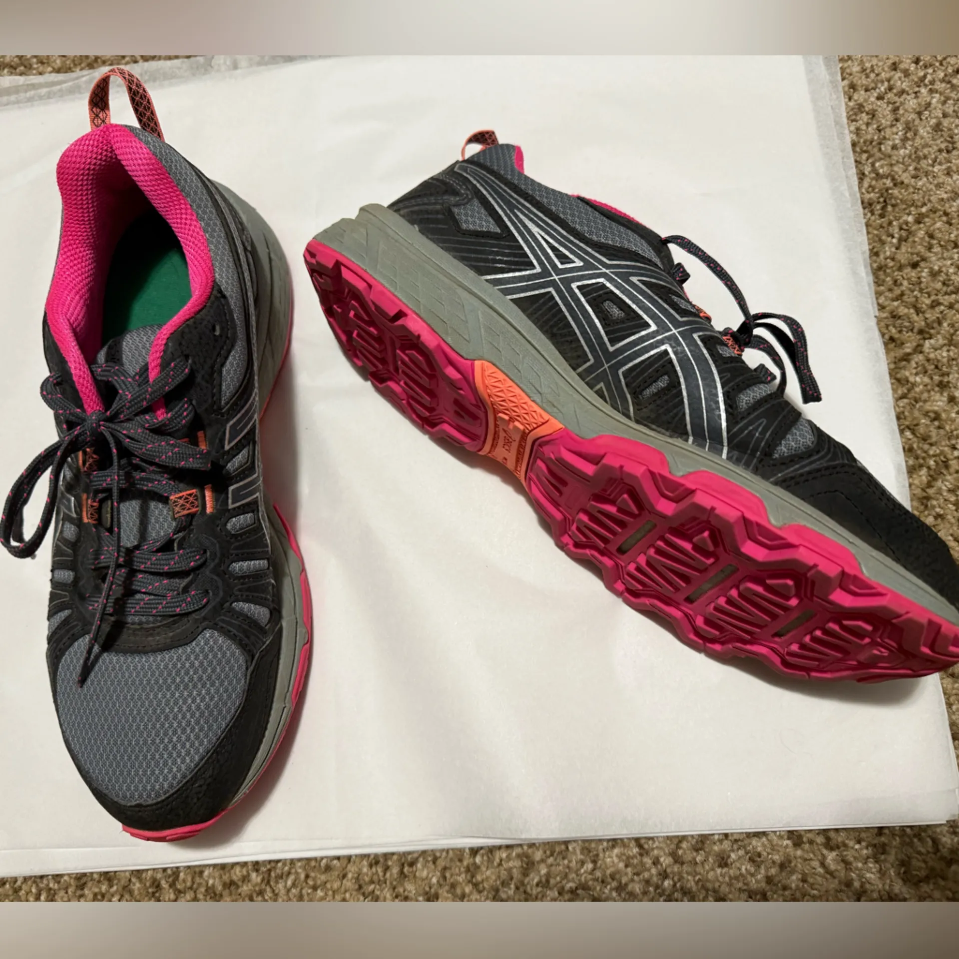 Asics Womens Gel Venture 7 1012A477 Gray Black Running Shoes Size 9.5 Excellent - Image 2