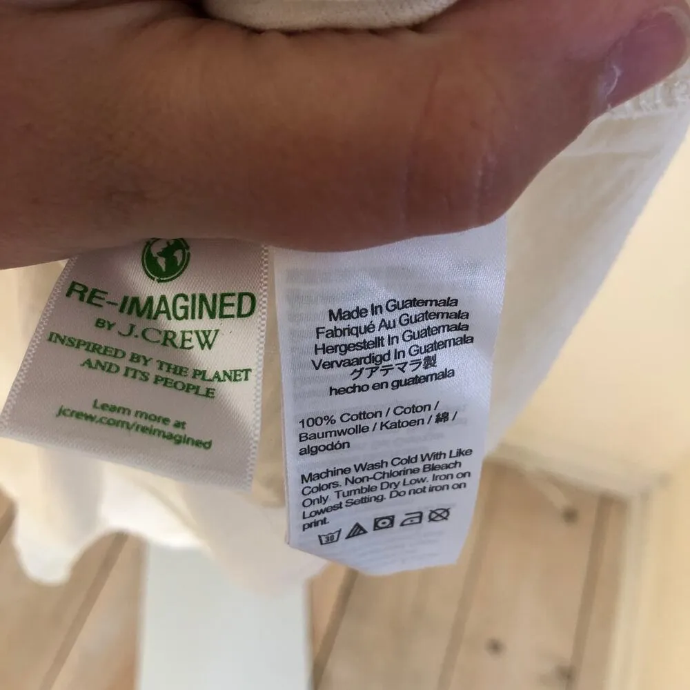 J.Crew EUC Women's Vintage Cotton Crewneck T-shirt w/Tonal Flowers - Image 5