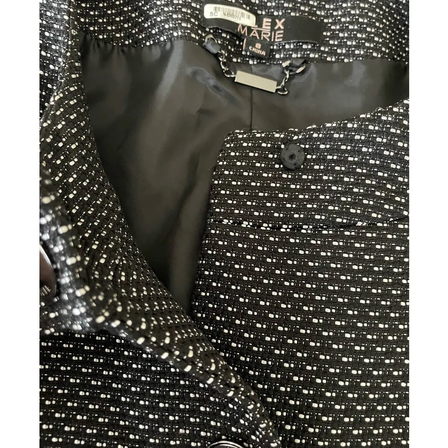 Alex Marie Jacket Women Size 8 Black Oversize Blazer Buttons Career Workwear - Image 9