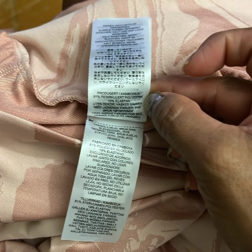 Gymshark Power Support Leggings XS Pink Marble Pockets High Rise Pull On - Image 13