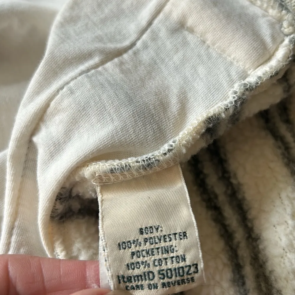 L.L. Bean Cowl Neck Striped Cream Gray Sweater Size Large - Image 10