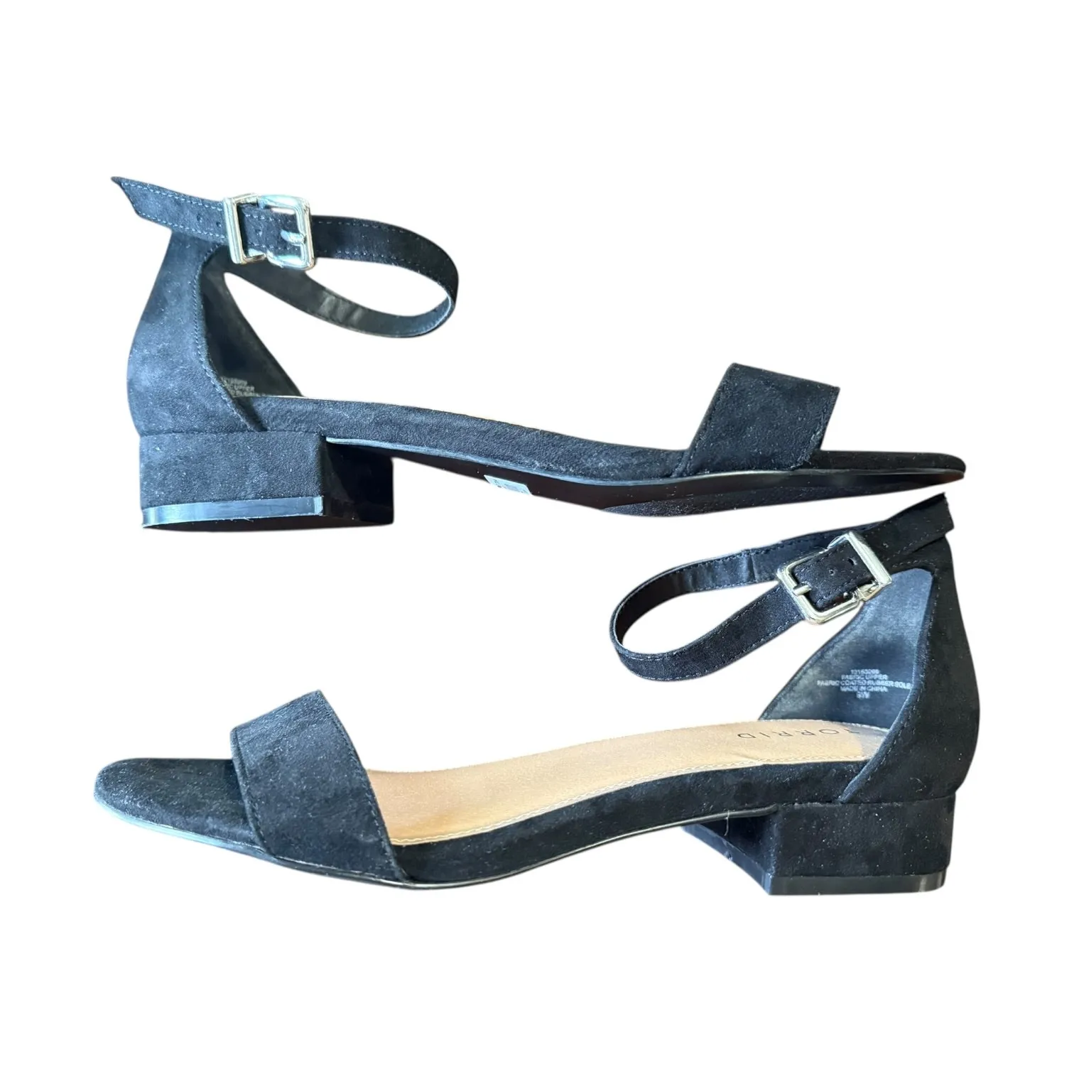 Torrid Black Faux Suede Strappy Chunky Block Heel Size 9W - Image 8