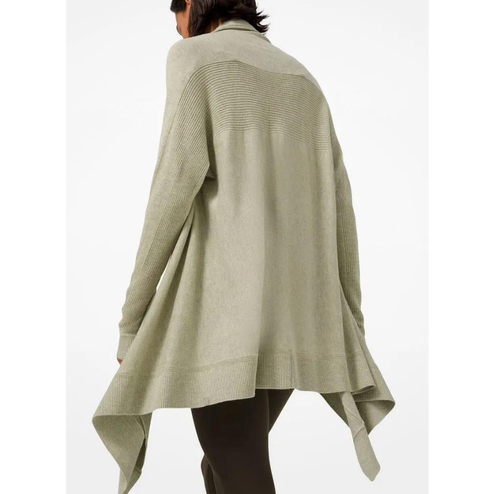 Lululemon Cashlu Knit Wrap Sweater Heathered Rosemary Green Open Front M/L Size M - Image 2