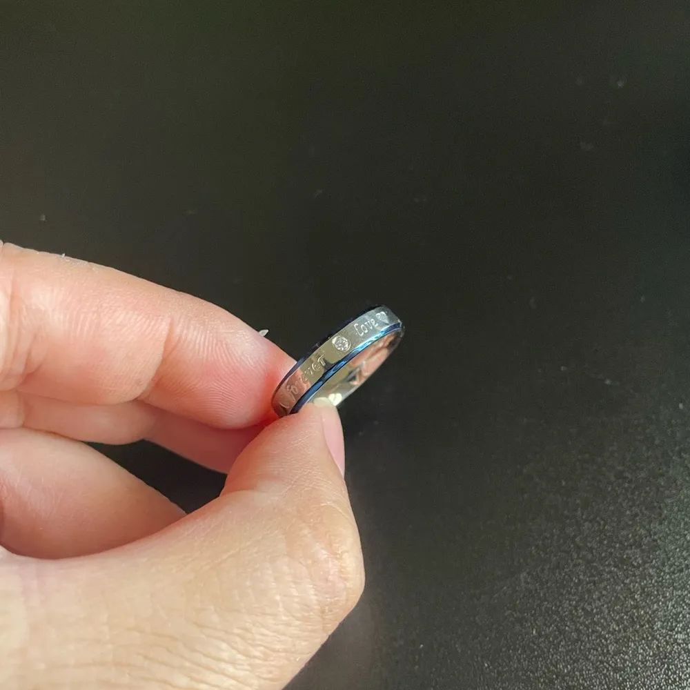 Blue and silver forever love ring size 9 - Image 7