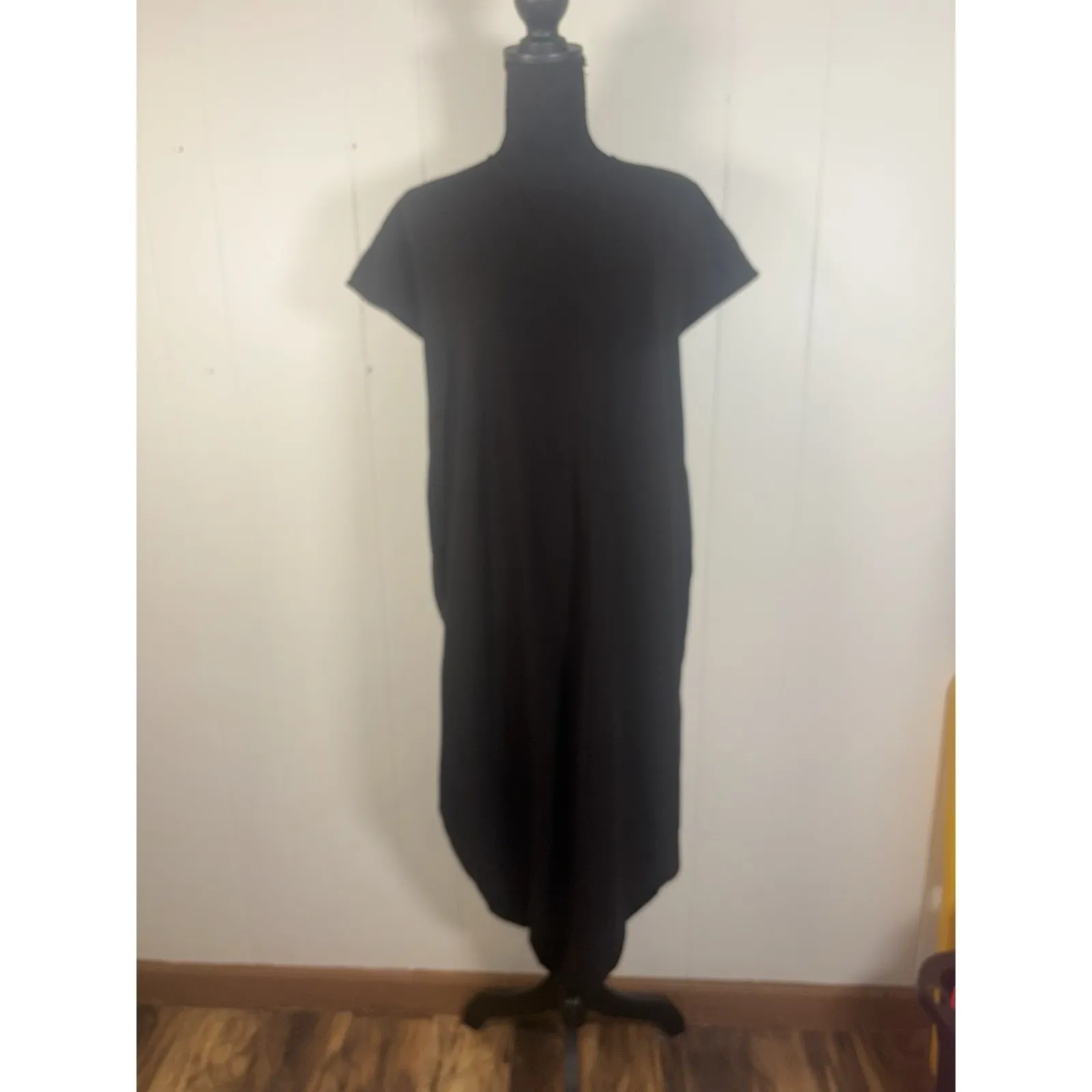 Universal Standard XS Iconic Geneva Dress Crew Neck Solid Black‎ - Image 2