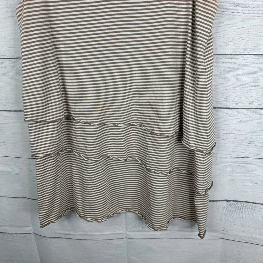 Garnet Hill Womens size XS Tiered Striped Sleeveless Tank Top Blouse - Image 4