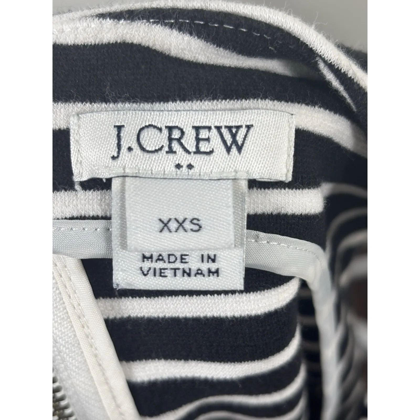 J. Crew‎ Factory Fit & Flare Daybreak Dress Size XXS Black and White Coastal - Image 10