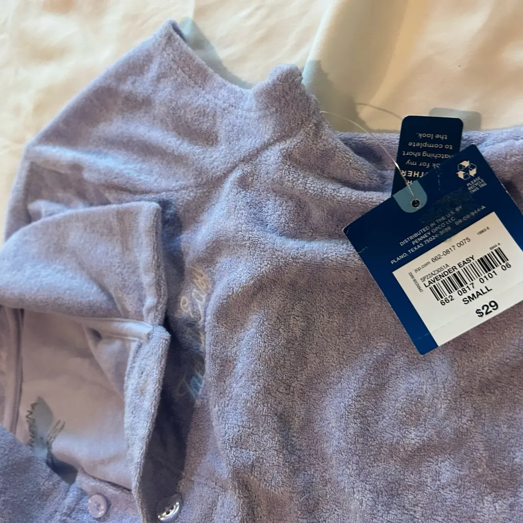 Woman Arizona Jeans Crop Top Shirt Lavender Size Small - Image 3