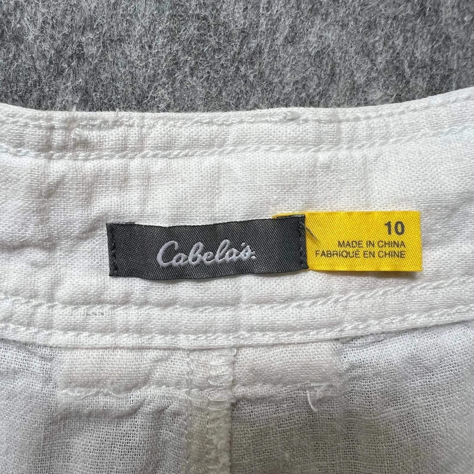 Cabela's Linen Blend Capri Pants Size 10 Drawstring Waist White Loose Wide Leg - Image 7