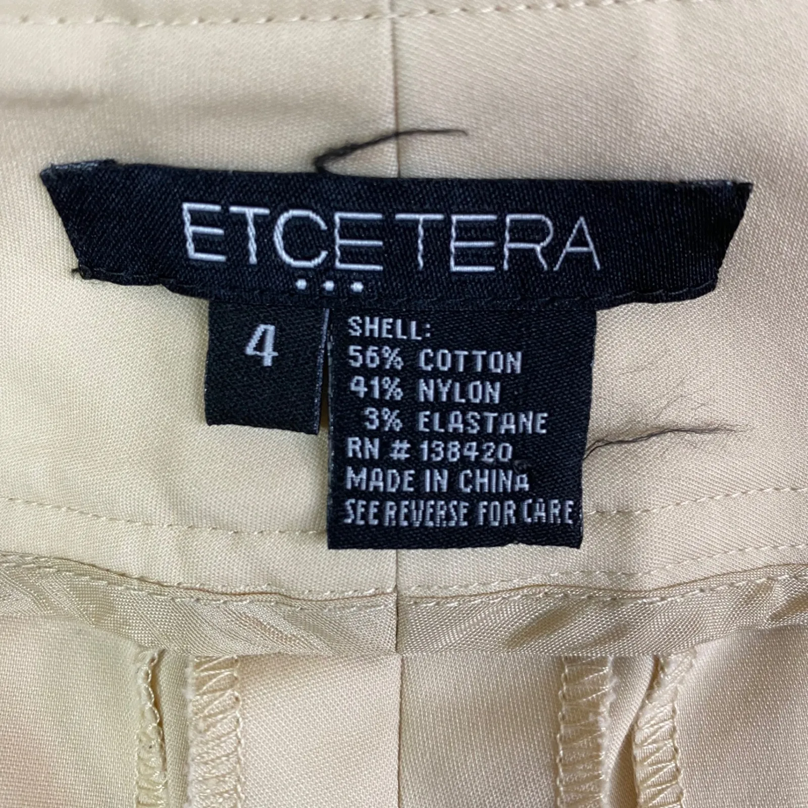 ETCETERA Womens Bermuda Knee Length Shorts Beige Pockets Cotton Comfort Sz 4 EUC Tan - Image 4