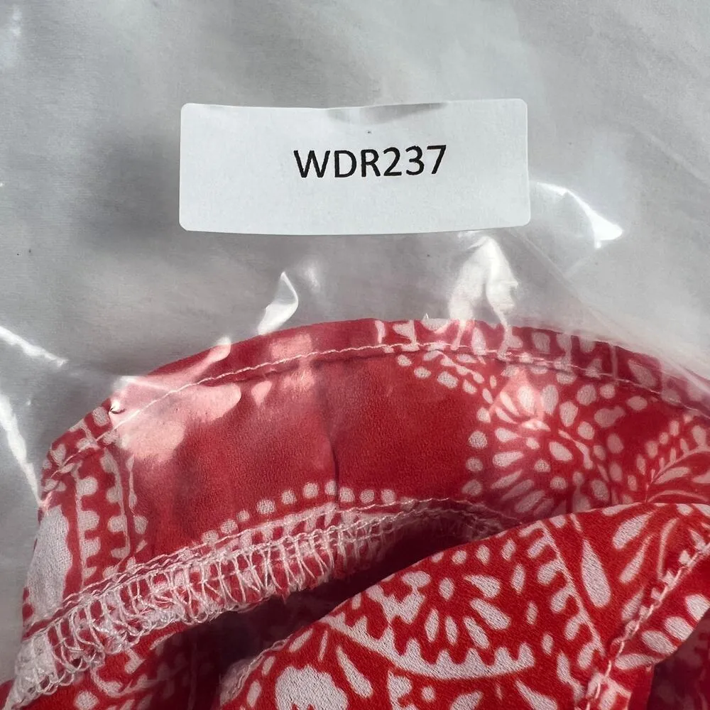 Show Me Your Mumu Riri Romper Aquarius Paisley Red & White Ruffle Leg Size L - Image 12