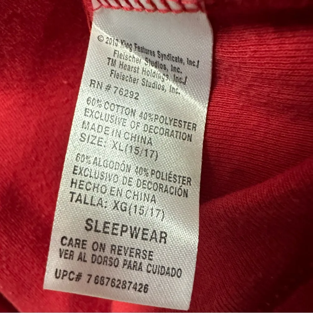 Vintage Betty Boop Red Embroidered Sleepwear Tank Top Size Juniors XL - Image 8