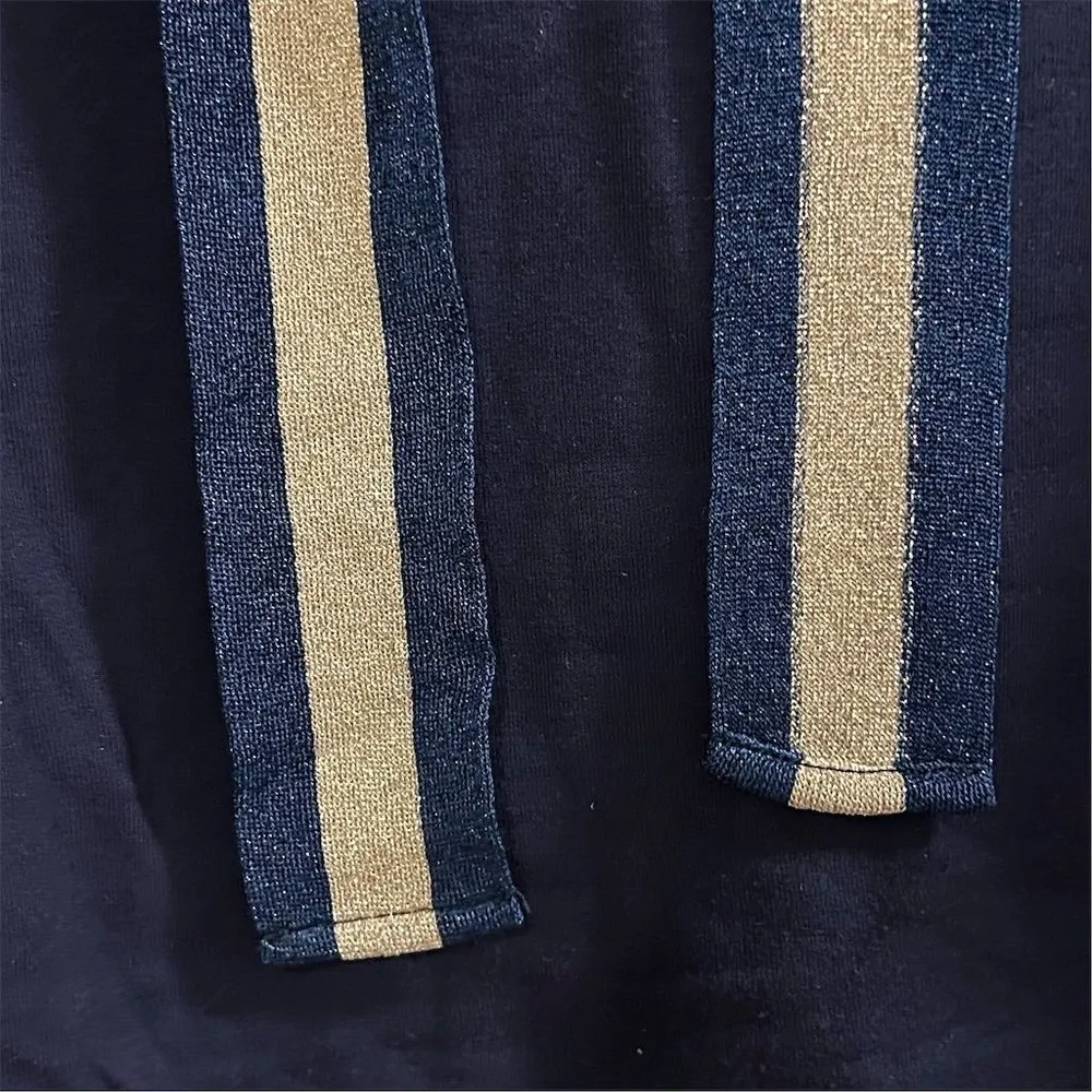 Ramy Brook Women's Navy Blue Tatum Puff Sleeve Hoodie Sweatshirt Size L - Image 5