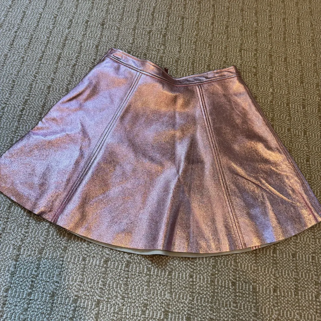 NWT Love Shack Fancy metallic pink mini skirt - Image 6