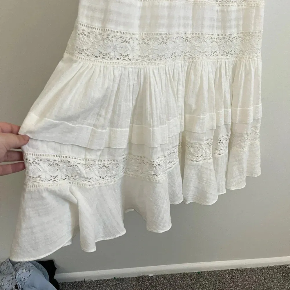 White Crochet High Neck Expensive New York Designer Dress - Image 10