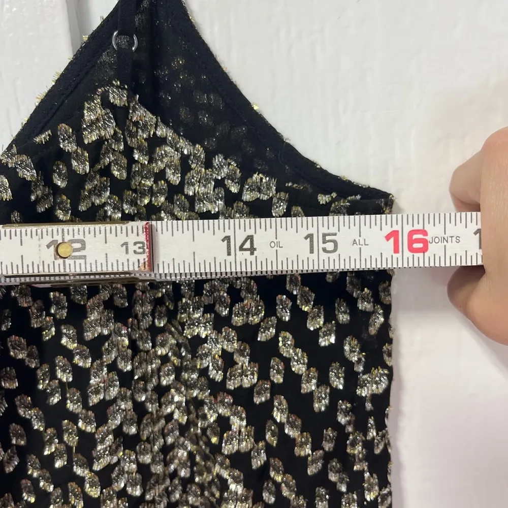 NWT Equipment Femme Layla Black and Gold metallic silk Camisole Blouse size XS - Image 9