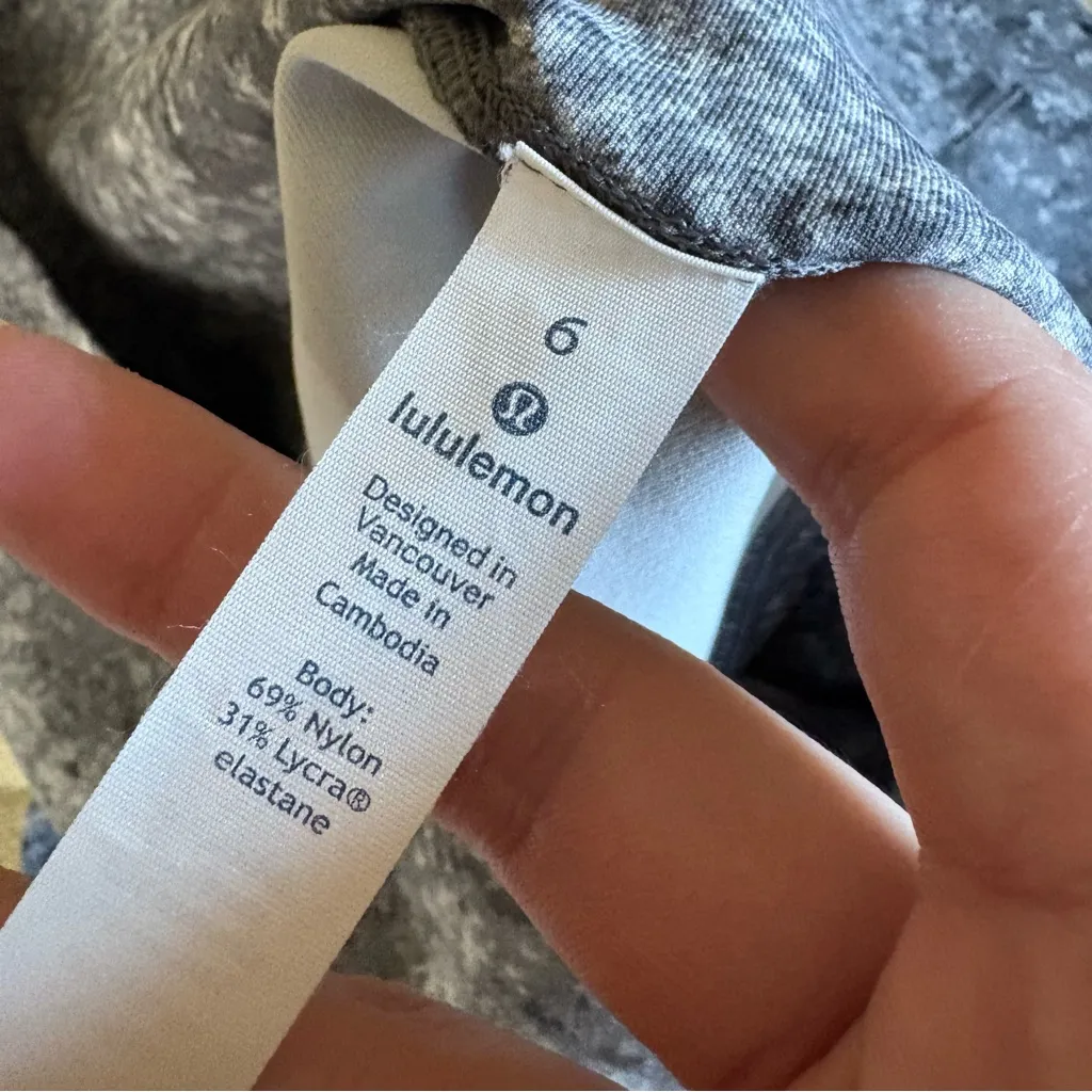 LULULEMON Stop Drop & Squat Tight In Area Ice‎ Grey Size 6 - Image 8