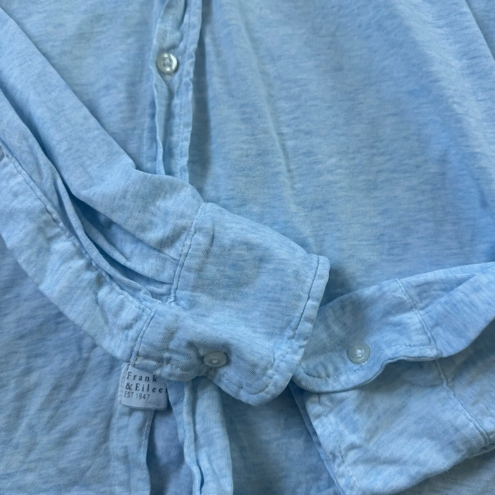 Frank & Eileen Tee Lab Essentials Jersey Button Down Shirt Light Blue Heather Size XS - Image 5