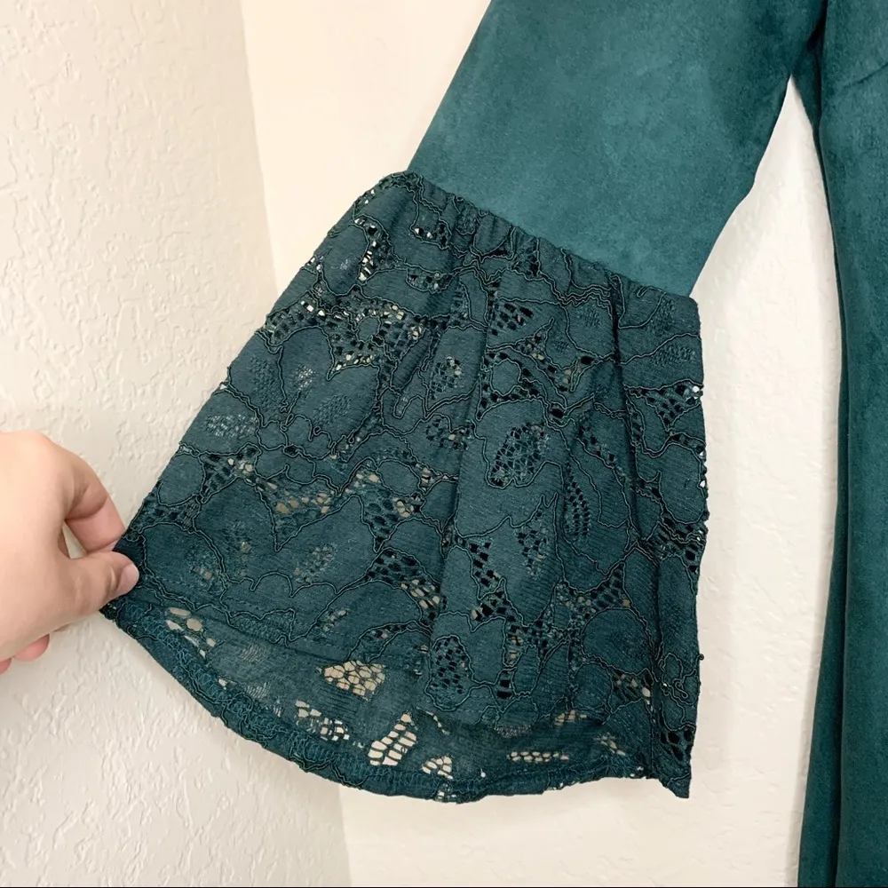 Nanette Lepore Suede Lace Bell Sleeve Dress Size 4 - Image 7