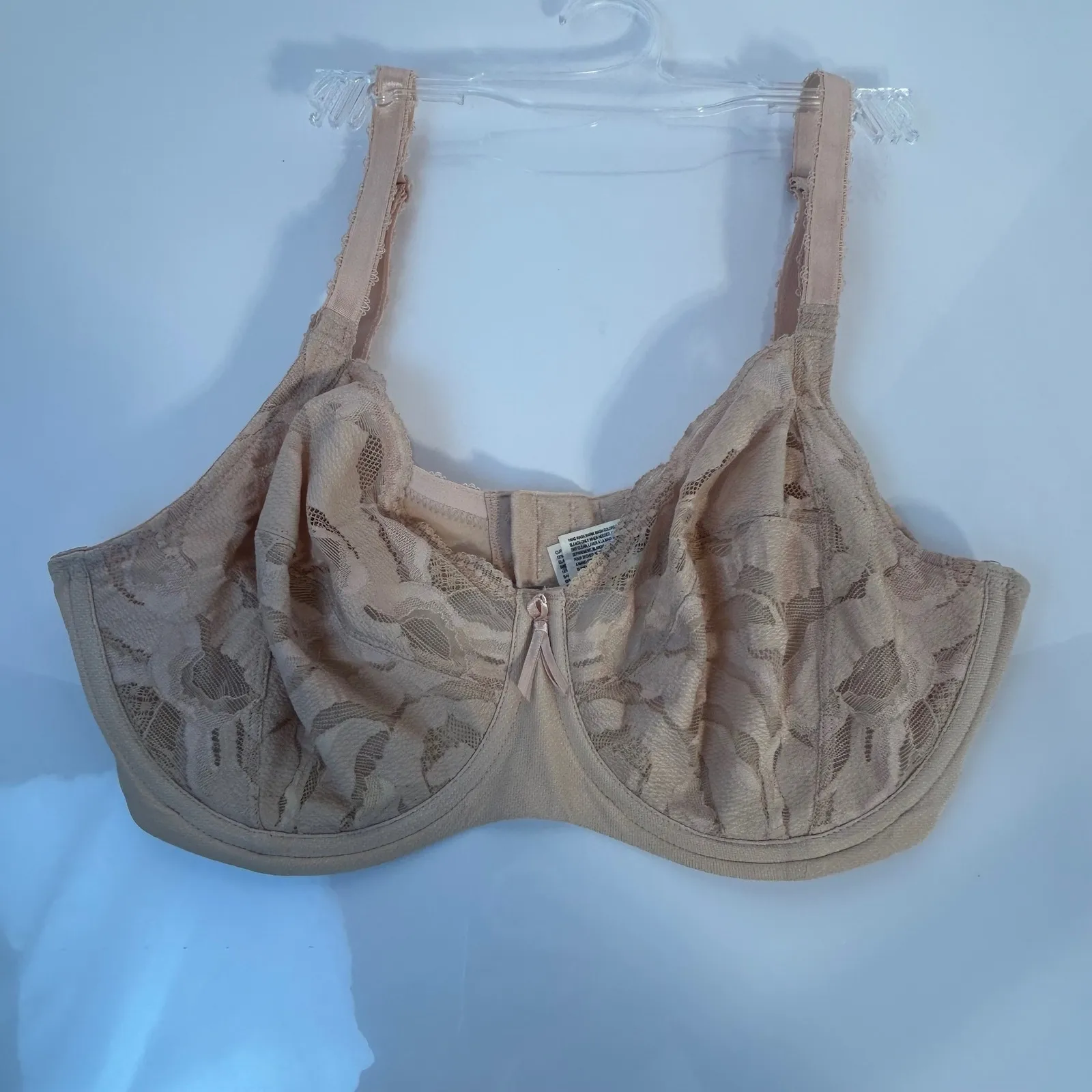 Vittaraal 34DD Full Coverage Lace Trim Bra Beige Adjustable Straps Back Closure Tan Size undefined - Image 3