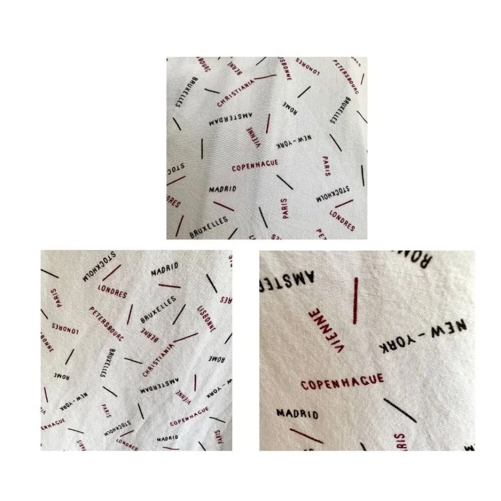 Cosmic Blue Love Roll Tab Sleeve Shirt XL White Hi Low New York Paris Traveler - Image 6