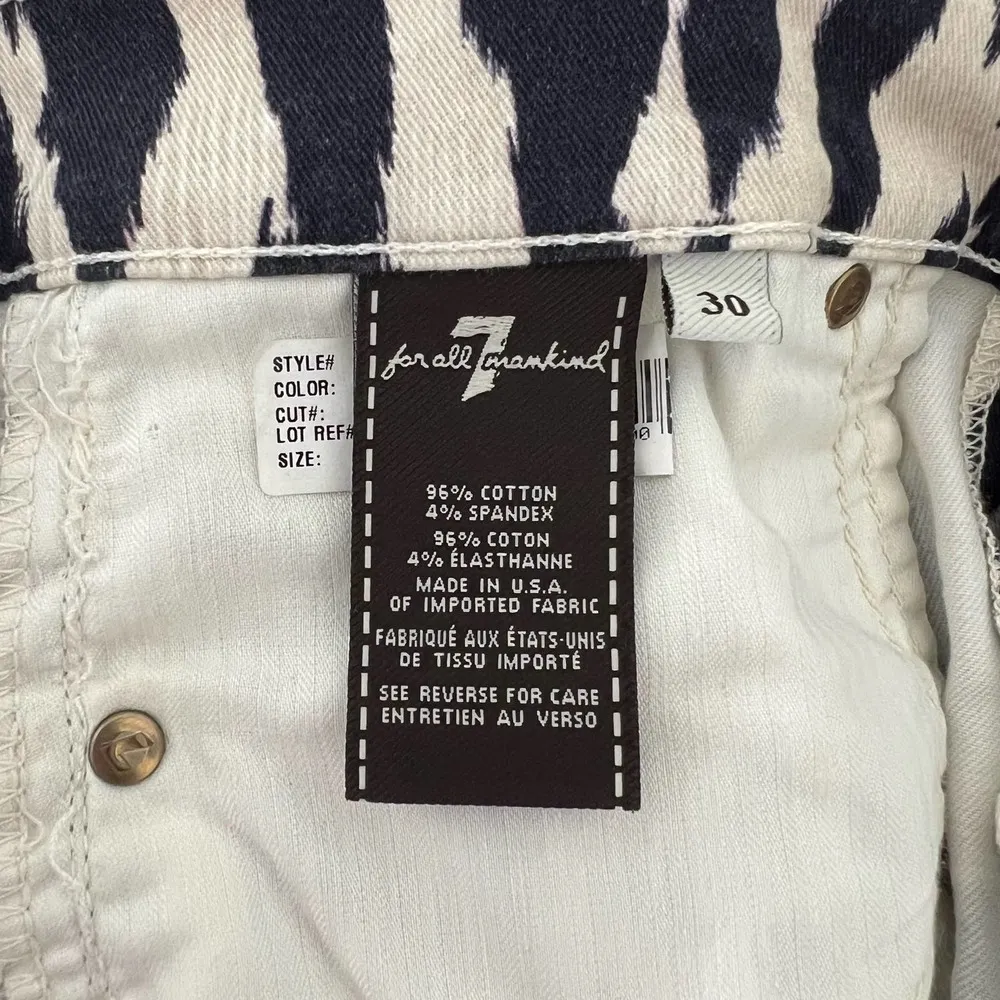 7 For All Mankind The Skinny Woman Ikat Leopard Print Jeans Size 30 - Image 89
