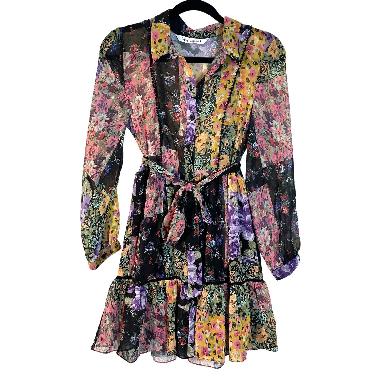 Zara The Amelie floral patchwork mini dress - Image 2