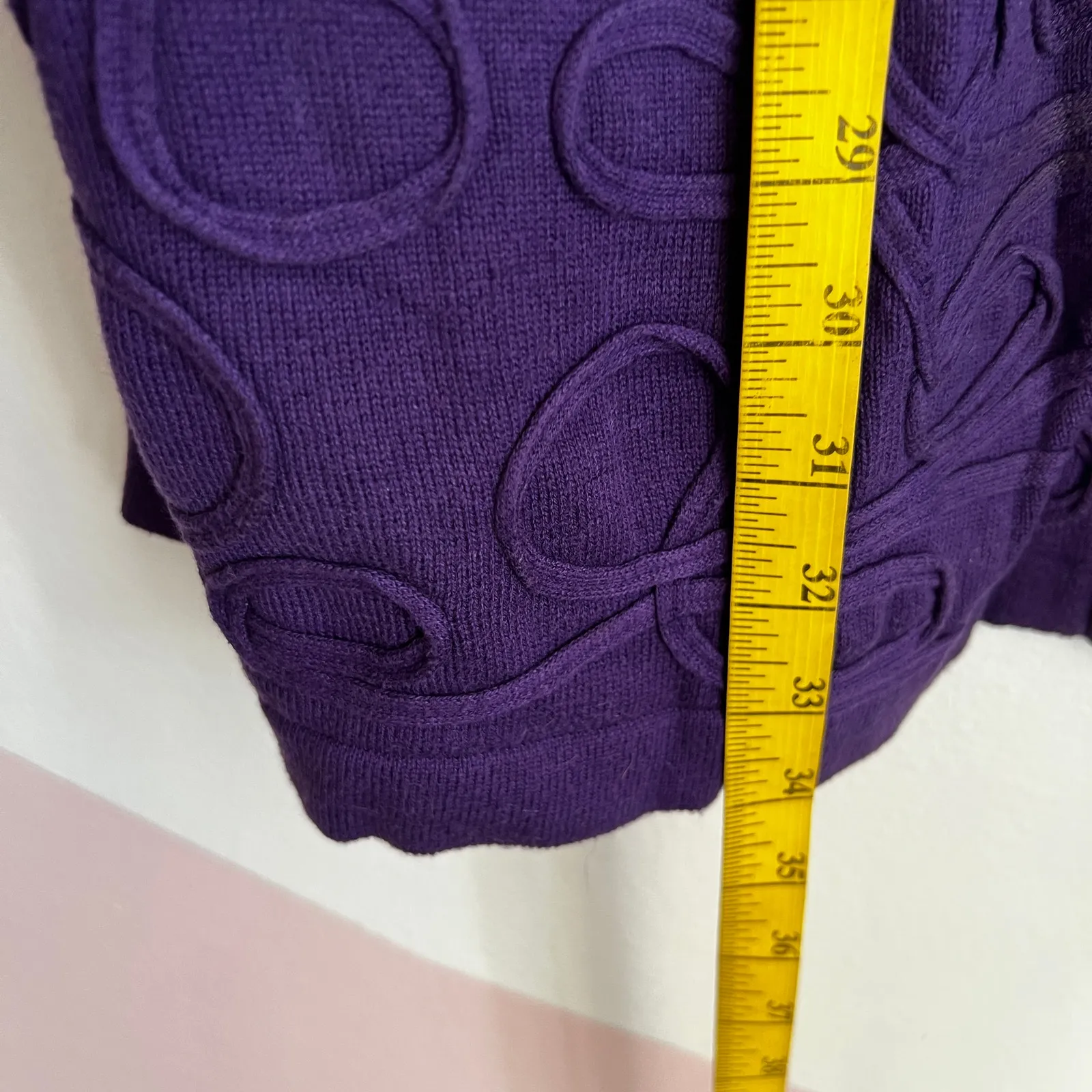 Catherines‎ Purple Embroidered Zip Up Cardigan Sweater Classic Cottagecore 2x - Image 4