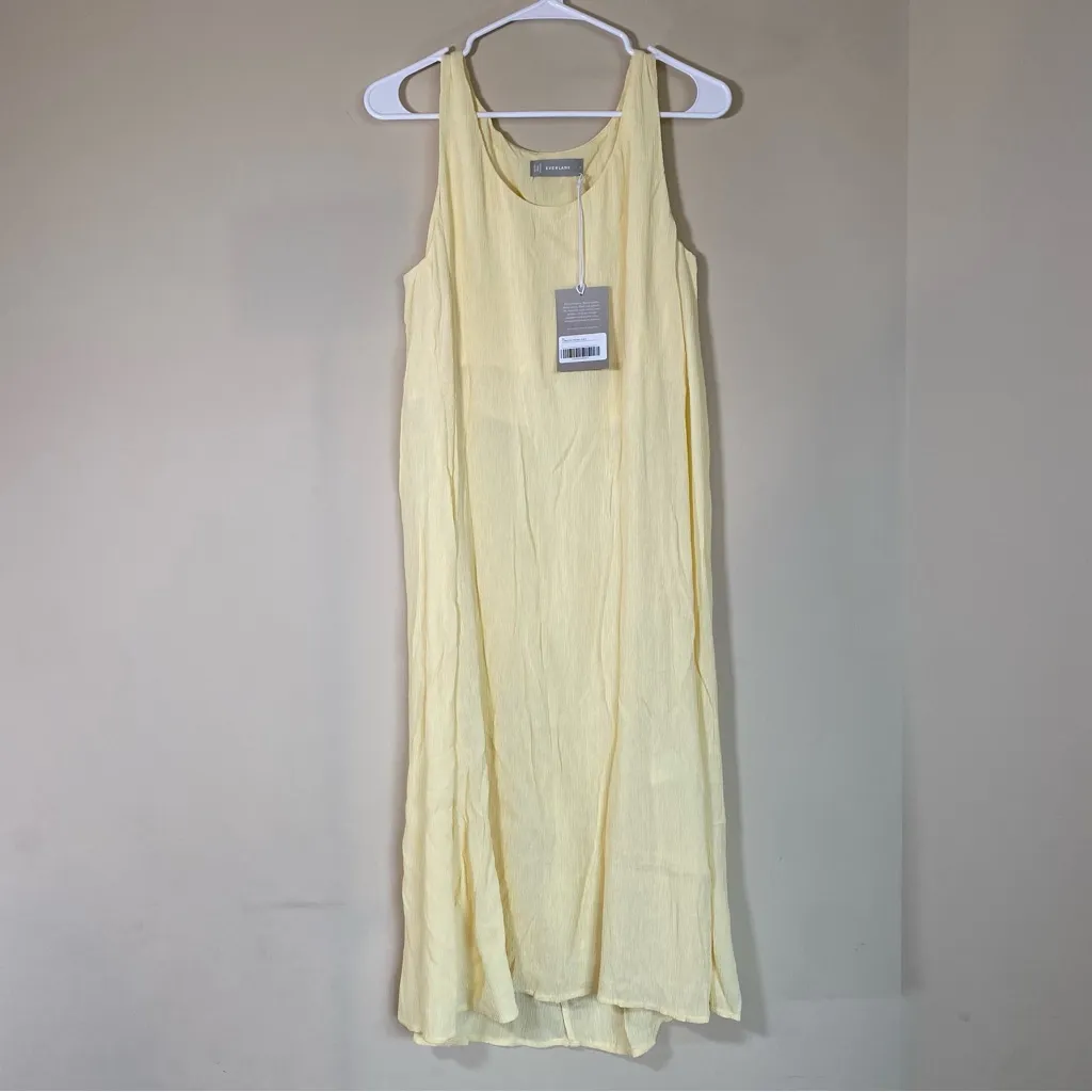 Everlane The Naia Ripple Midi Tank Dress In Pastel‎ Yellow - Image 3