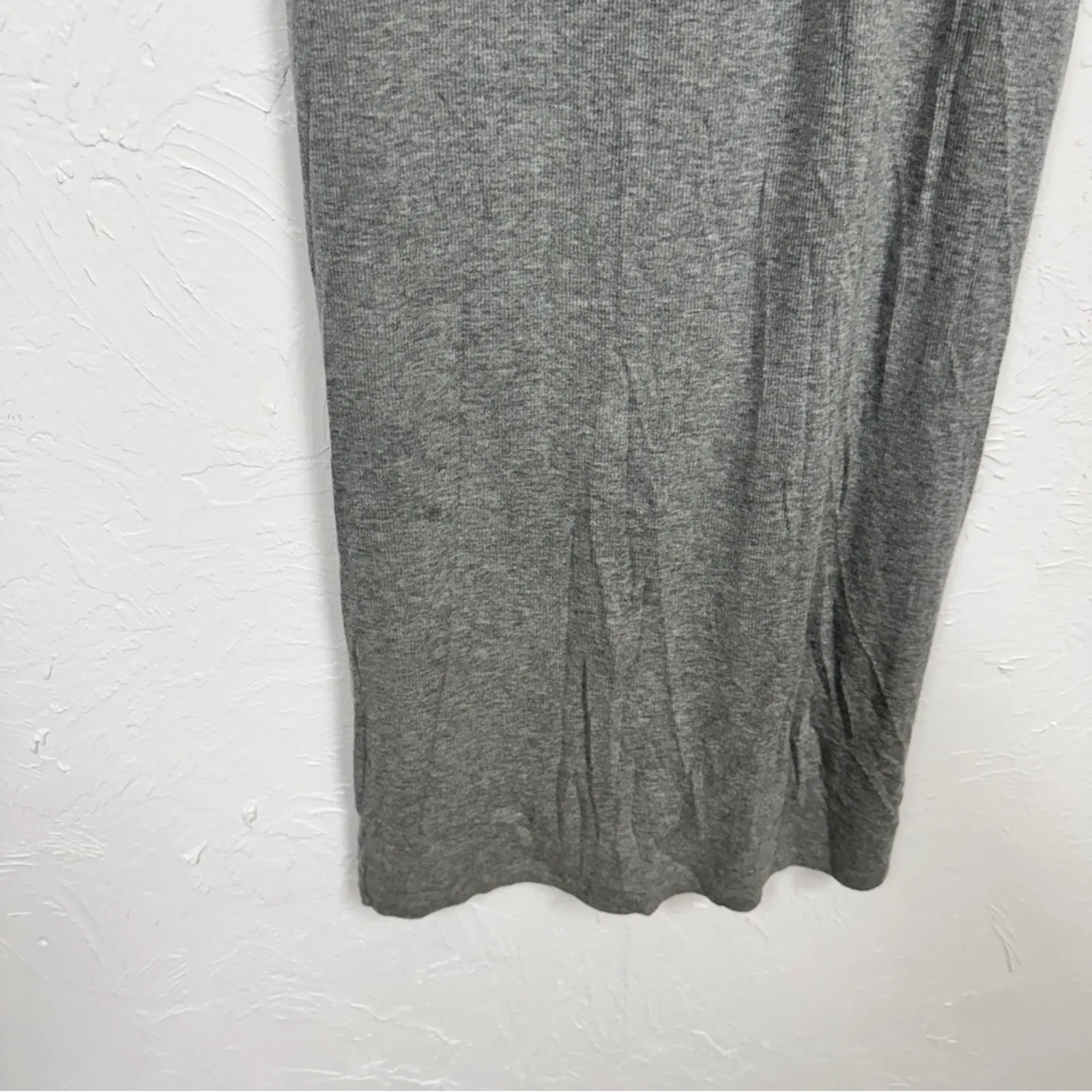 Quince Grey Sleeveless Midi Dress Womens M Bodycon Quiet Luxury Minimalist - Image 7