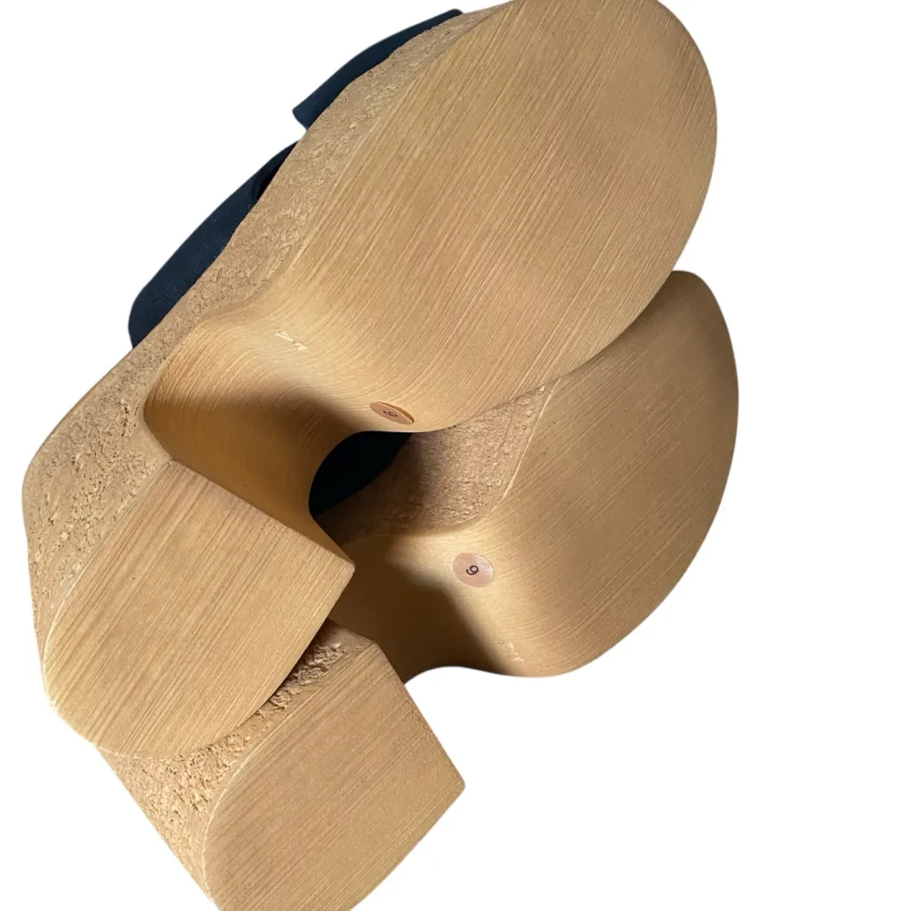 Steve Madden NWTS NIB Saffron Black Suede Platform Wedge Sandals size 9 - Image 9