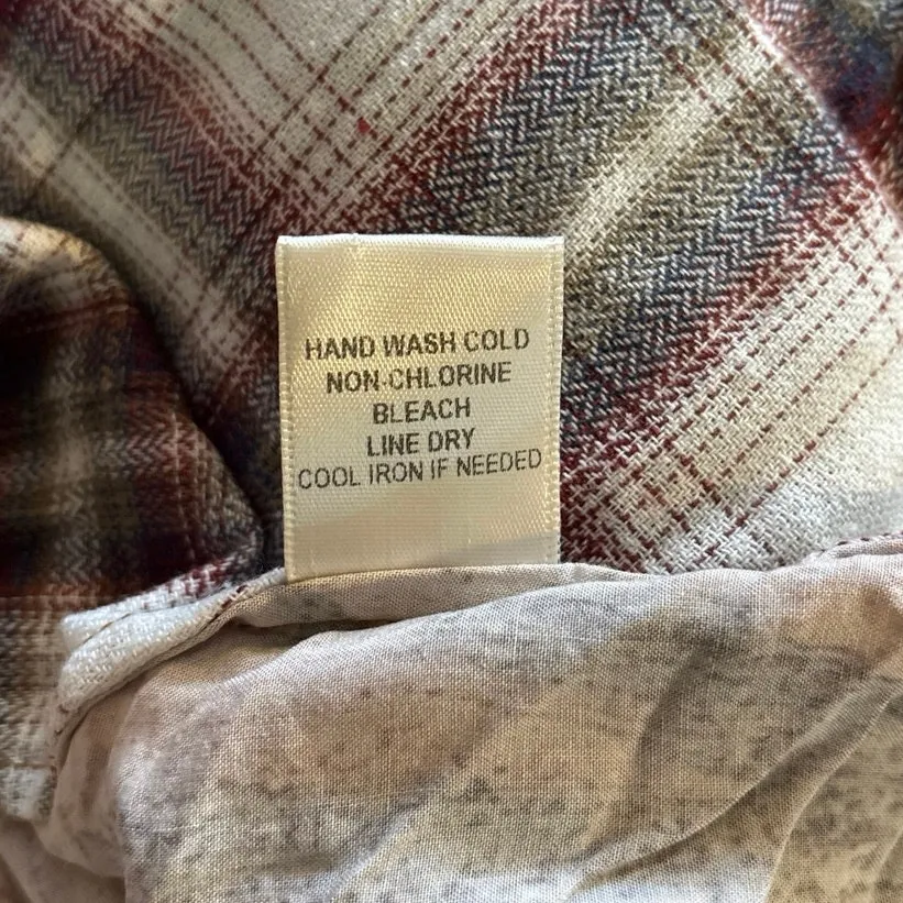 Aratta Silent Journey Size S Plaid Flannel Nature Shirt Button Up Embroidered - Image 7