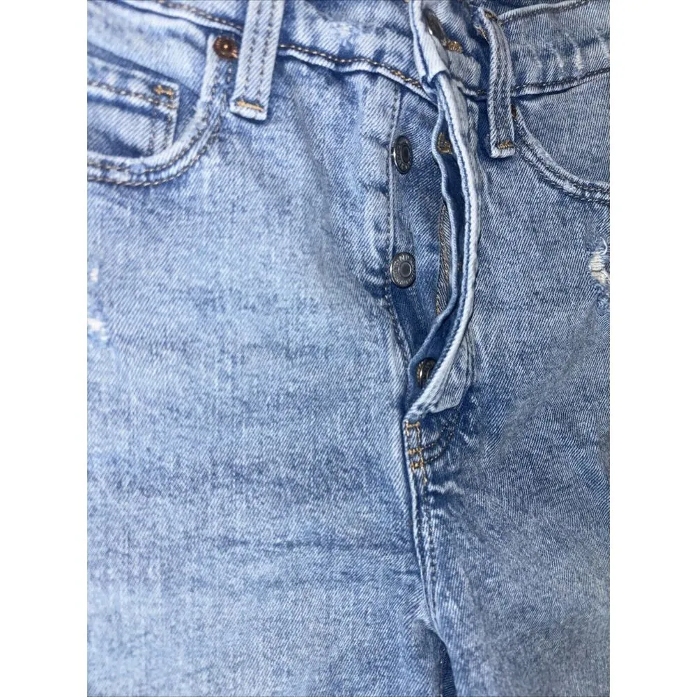 Old Navy Ski-Hi Shorts Women’s 2 Extra High Rise Button Fly Distressed Cuffed - Image 2