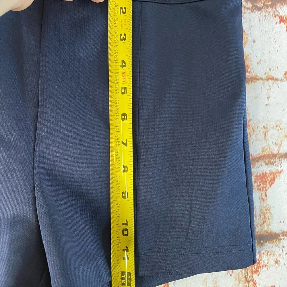 Forever 21 Navy Blue Zip Back High Waist Dress Mini Shorts Large - Image 4