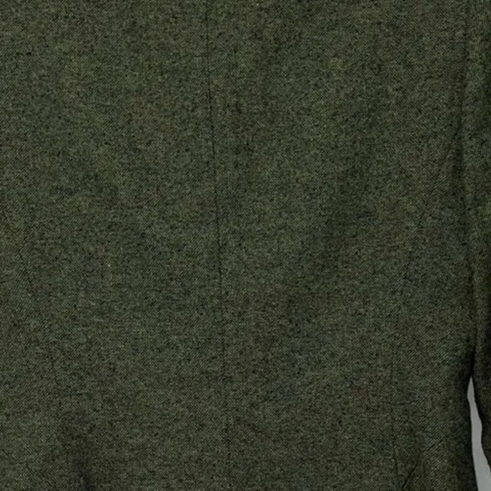 LE SUIT PETITE GREEN WITH RED SPECS WOOL BUTTON DOWN BLAZER SIZE 6P - Image 4