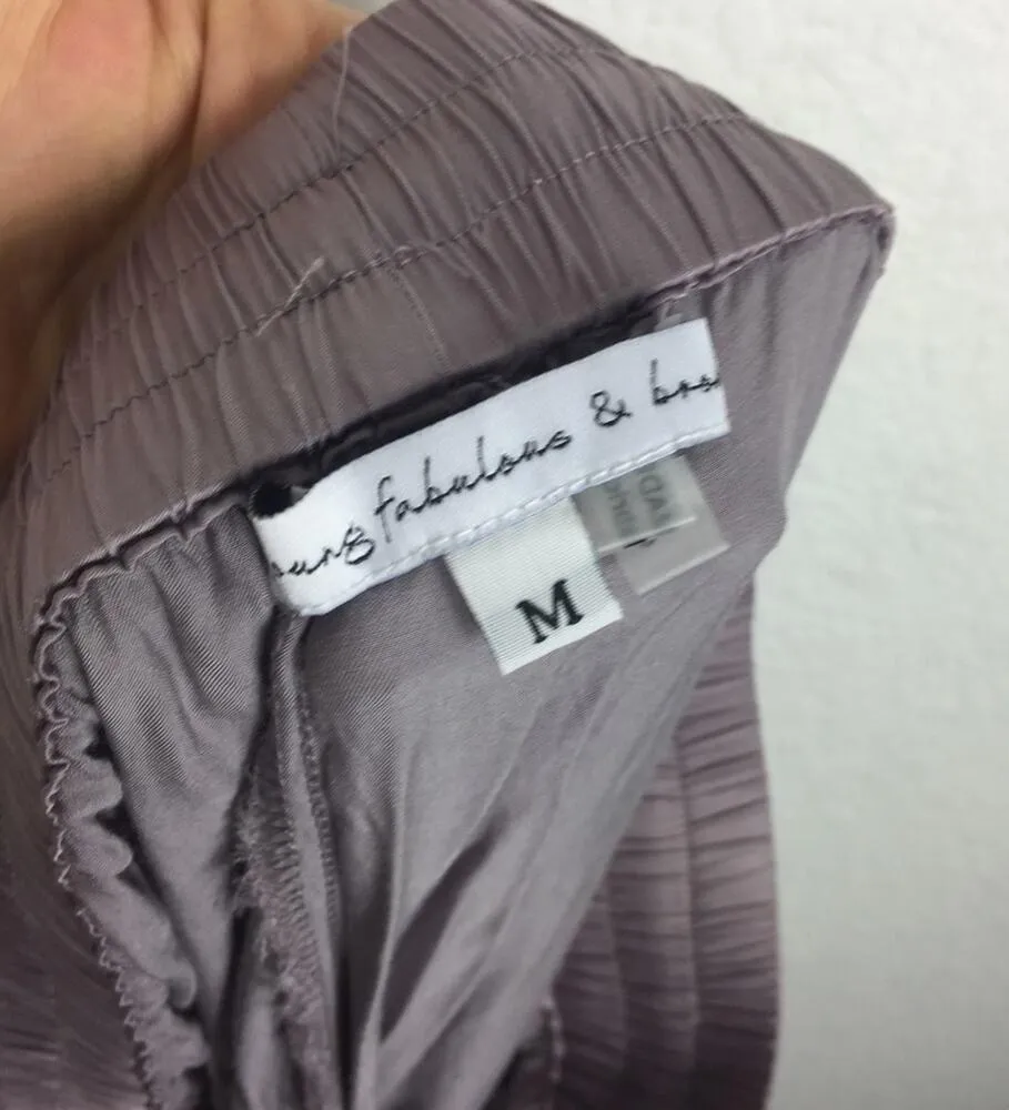 Young Fabulous & Broke Jamie Satin Jogger Pants Medium Lavender Purple Cargo - Image 6