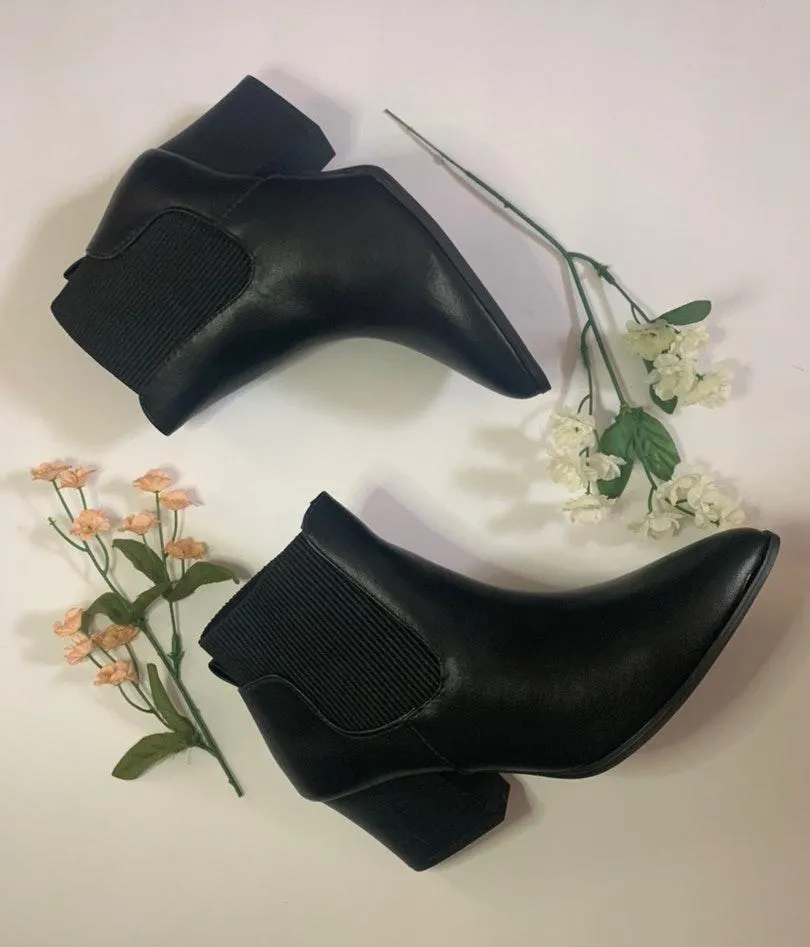 Qupid Ankle Leather Booties - Image 3