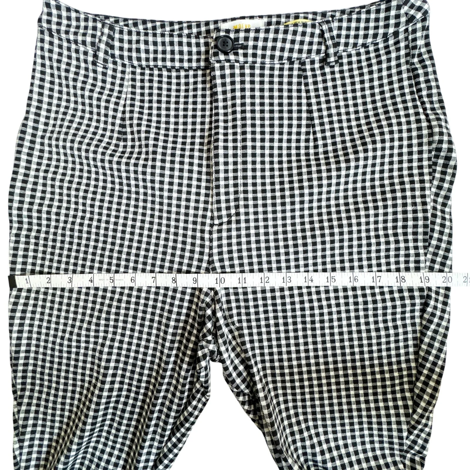 Maeve Anthropologie Gingham Slim Ankle Pants Black White Size 14 - Image 11