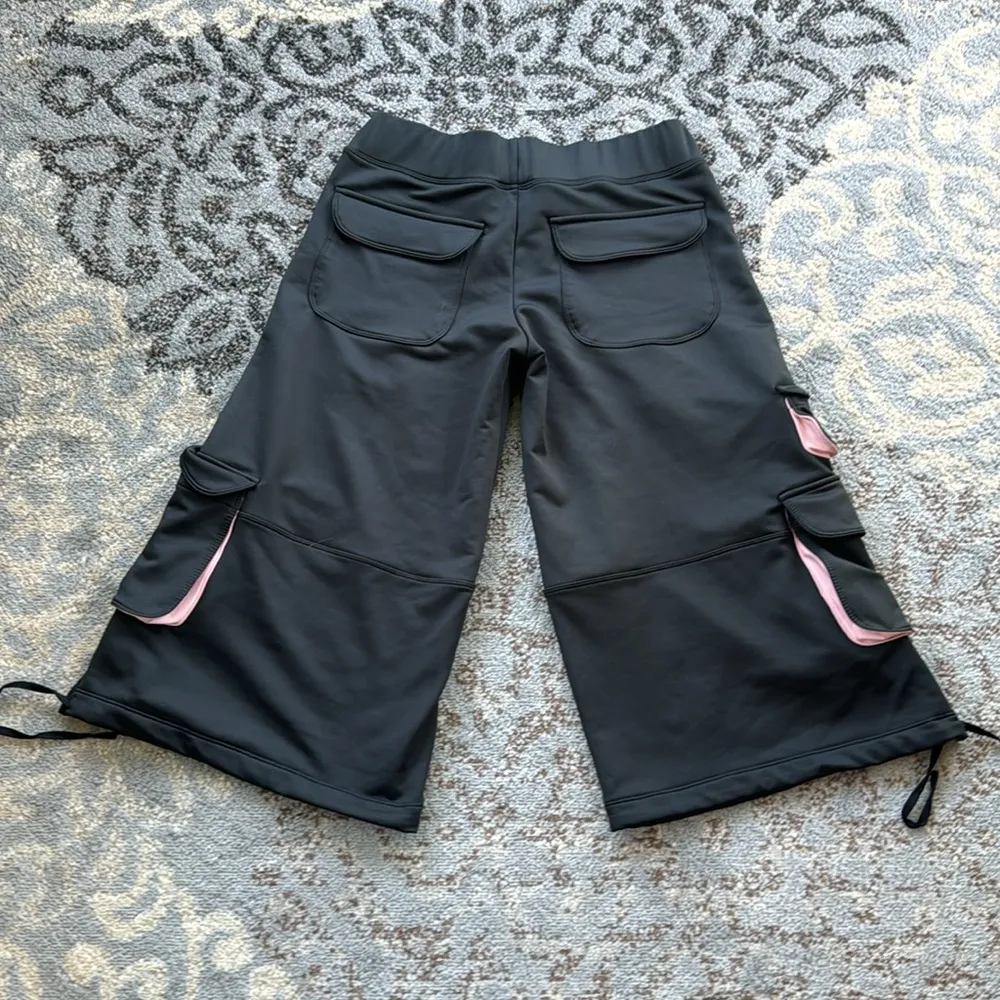 Nike Fit Dry Cargo Shorts Capris Black Pink XS - Image 5