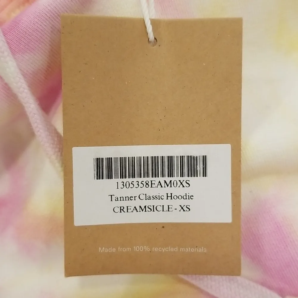 💕REFORMATION💕 Tanner Classic Hoodie  Creamsicle Pink Yellow Tie Dye XS NWT - Image 13