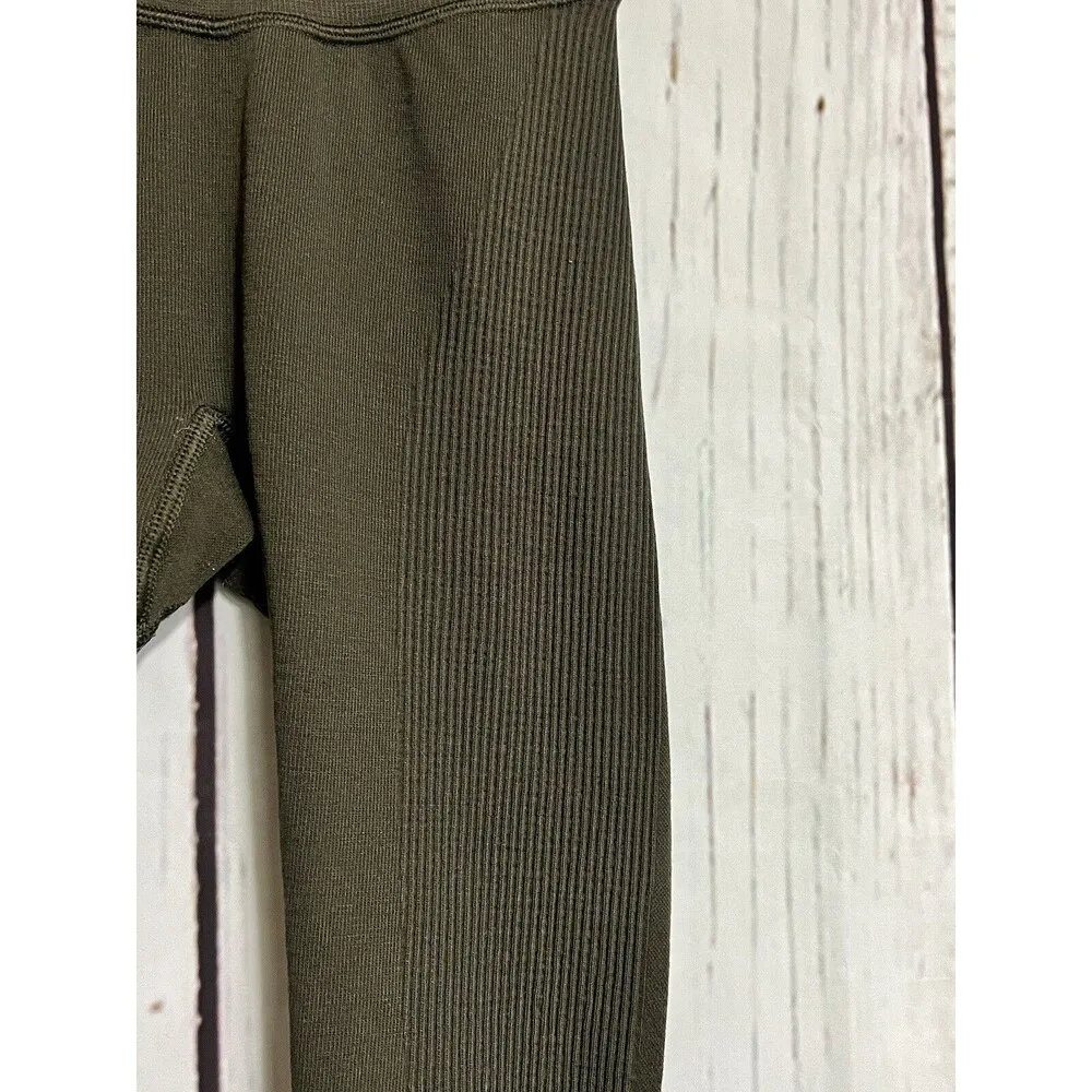 Lululemon Seamless Rib Panel High Rise Leggings - Green / Size 2 - Image 2