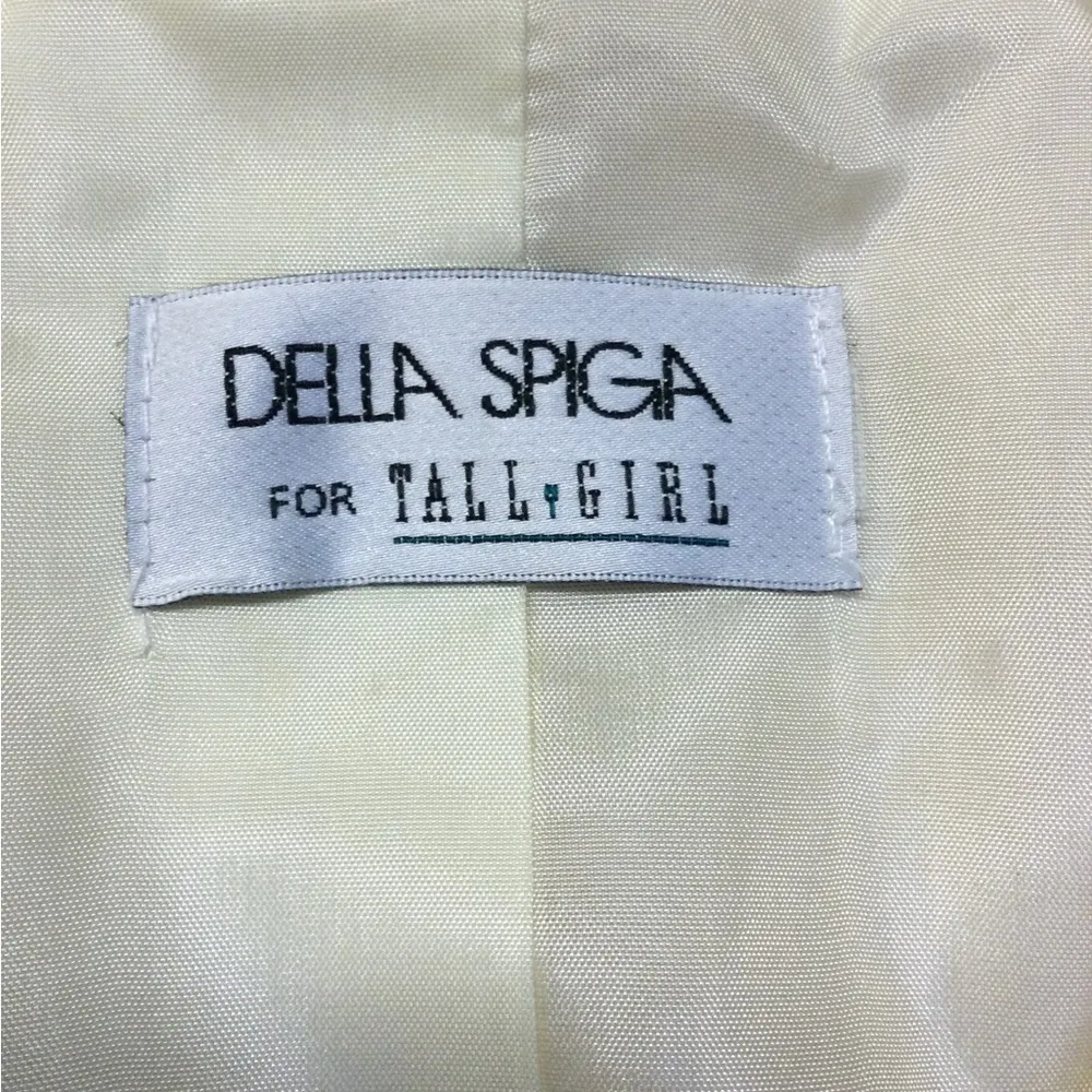 Vintage 90s Della Spiga TALL GIRL Cream Cashmere Wool BLAZER Ladies Sz 16 Jacket - Image 4