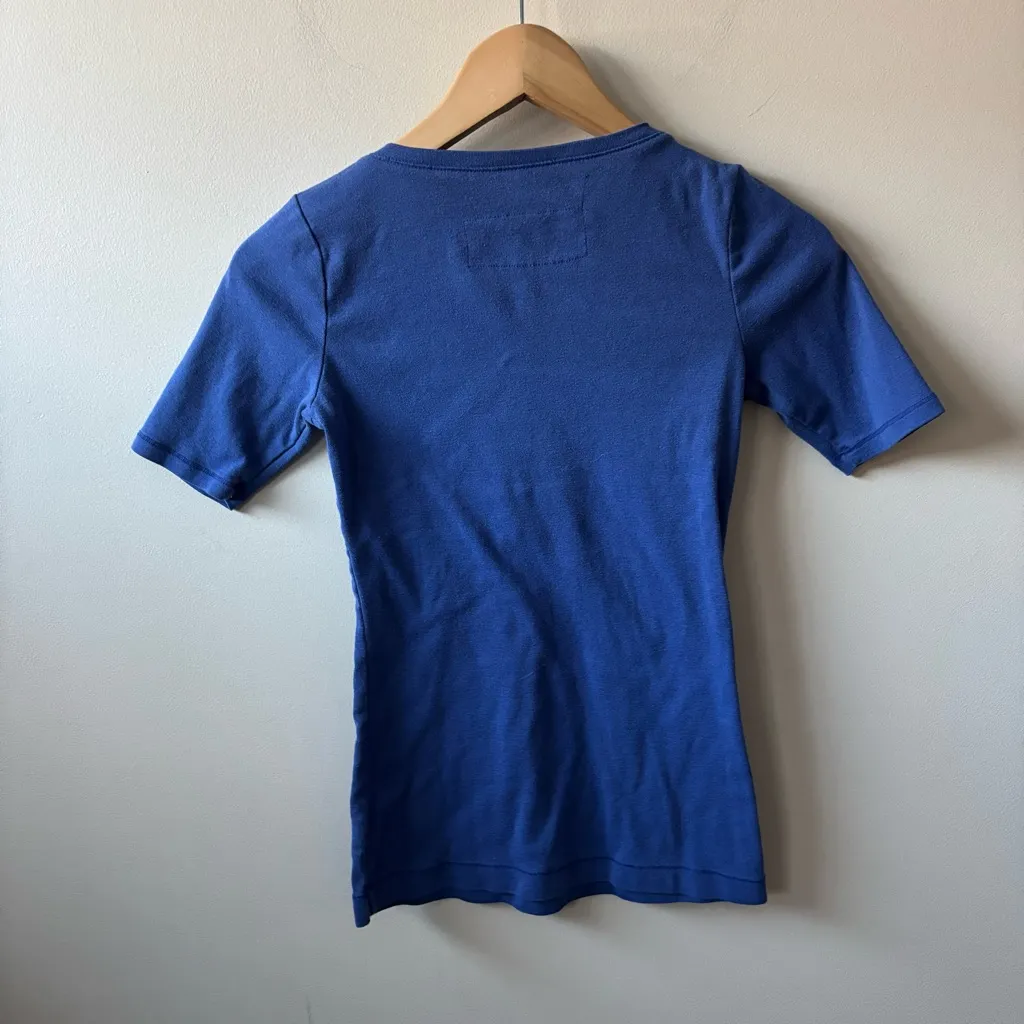 Belle Du Jour Royal Blue Henley Top - Image 4