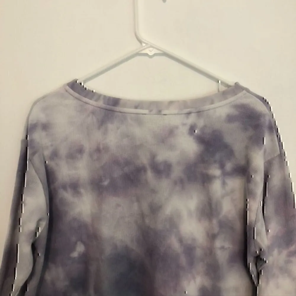 NEW NWT SPLENDID Tie Dye Thermal Long Sleeve Sweatshirt Purple White Crewneck S - Image 11