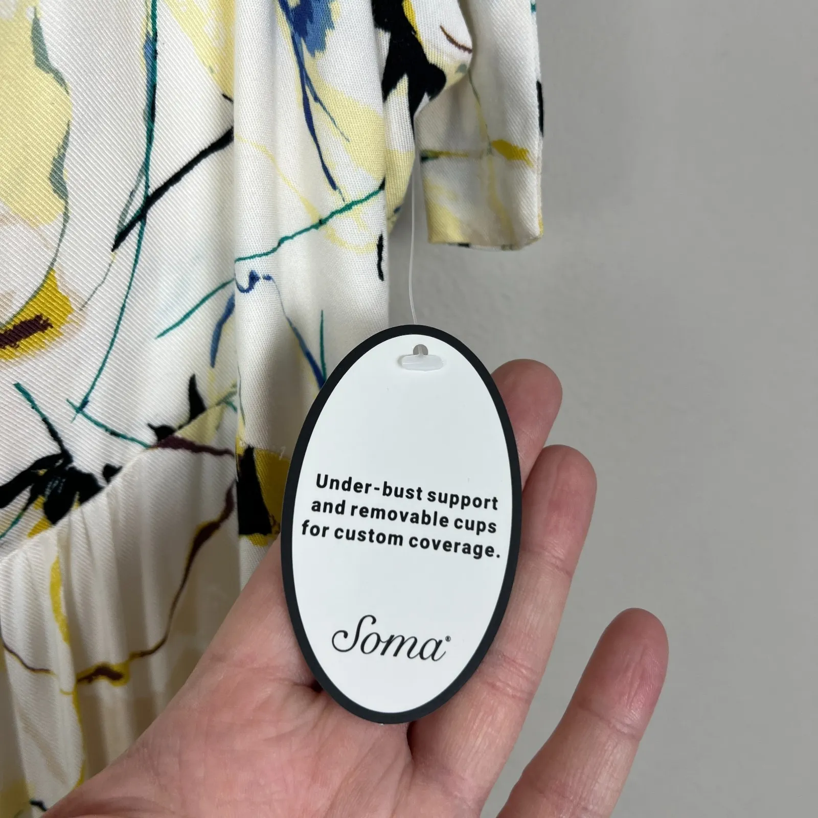 Soma Weekend Maxi Bra Dress XXL Yellow Blissful Blooms Rayon Challis Goddess NEW - Image 14