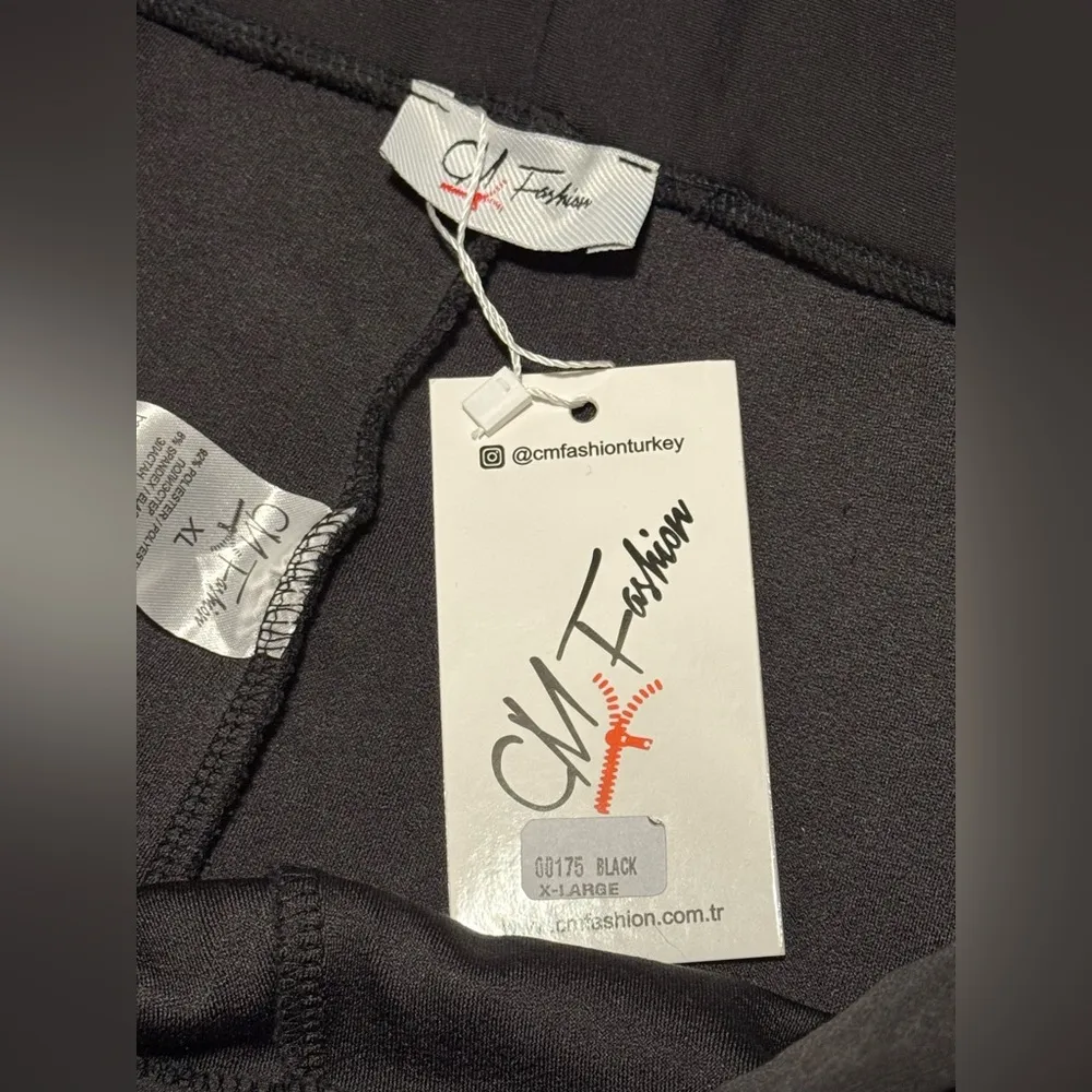 NWT CM Fashion Black Skinny Leggings with Side Pockets size XL - Image 9