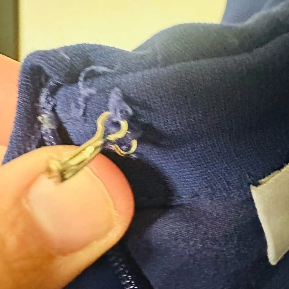 AMANDA UPRICHARD Royal Blue Halter Neckline Fitted Side Slit Gown Size Small - Image 13