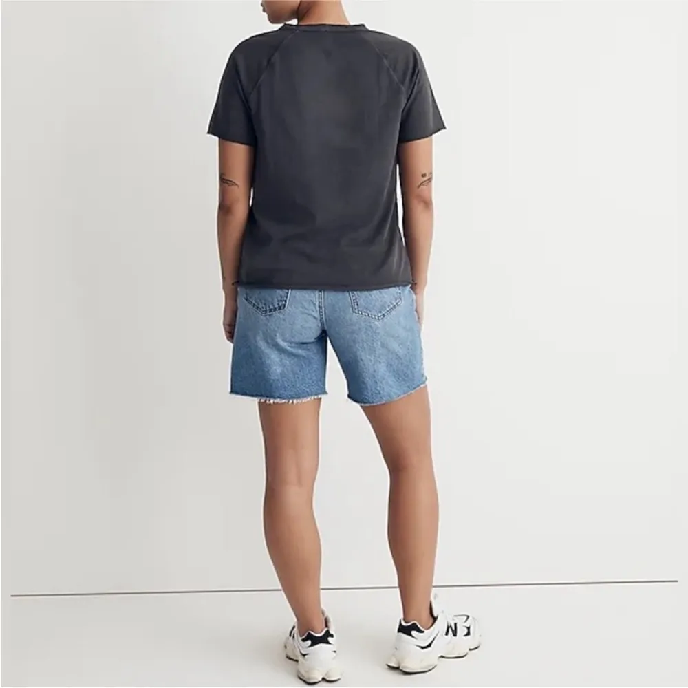 Madewell Garment Dyed Raglan Gray Henley Tee Size Small - Image 3