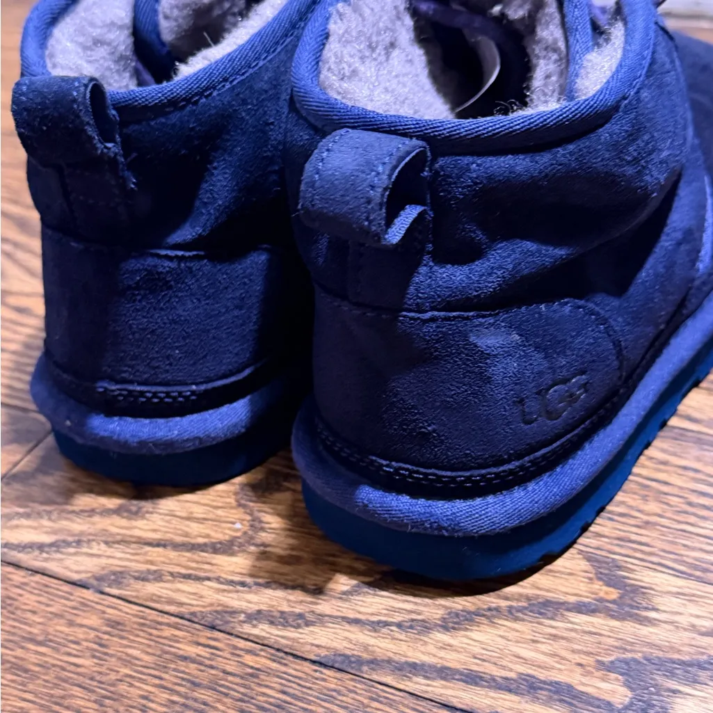 UGG Navy and Charcoal Plush Boots - Image 5