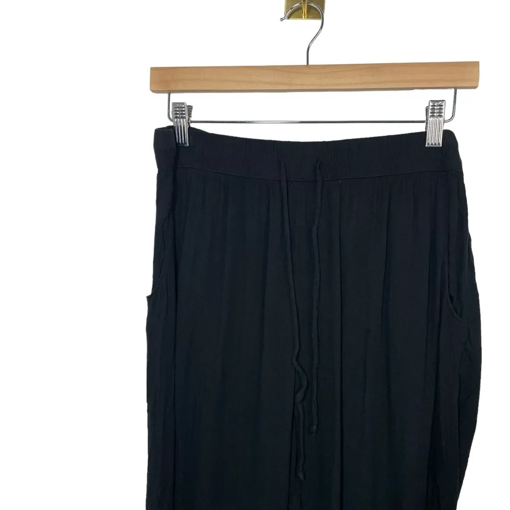 American Eagle Flowy Lightweight Drawstring Viscose Pants in Black Size L - Image 10